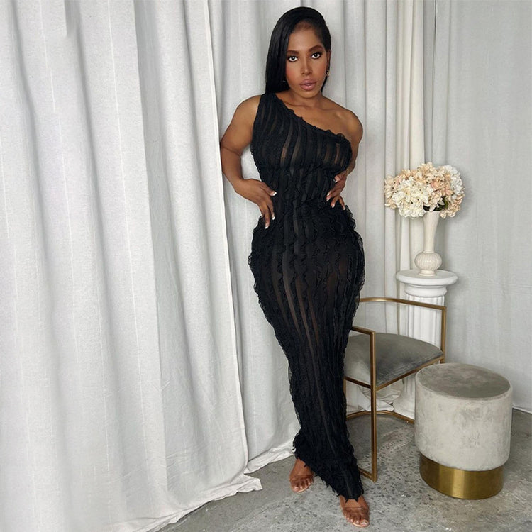 Robe Obsidienne — Robe Fourreau Dos Nu Taille Haute Sans Manches