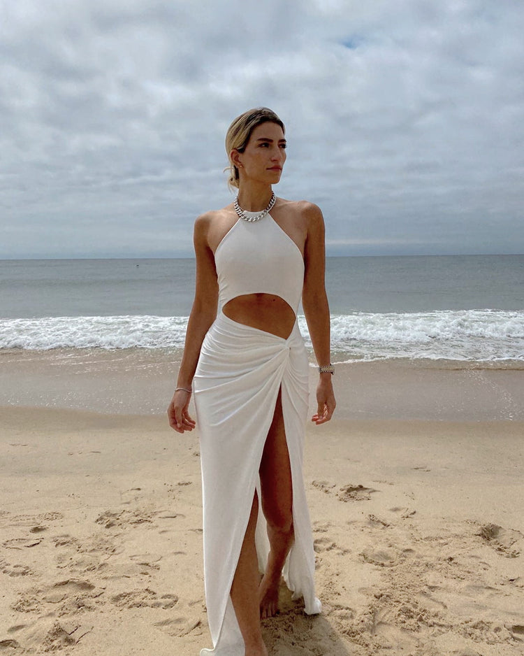 Jupe Lacet — Jupe Longue Halter à Découpes & Lacets Ajustables