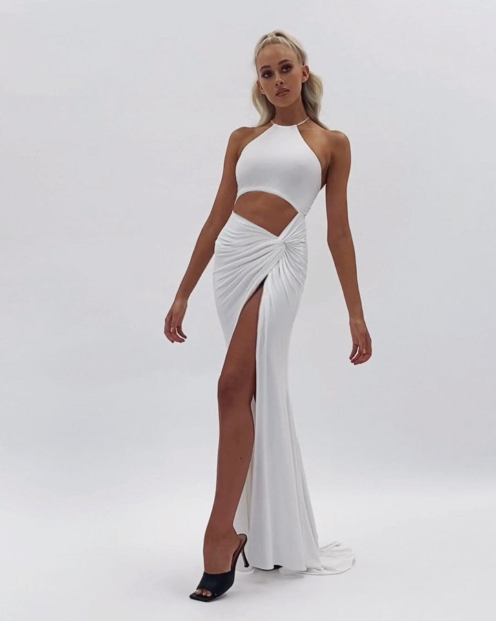 Jupe Lacet — Jupe Longue Halter à Découpes & Lacets Ajustables