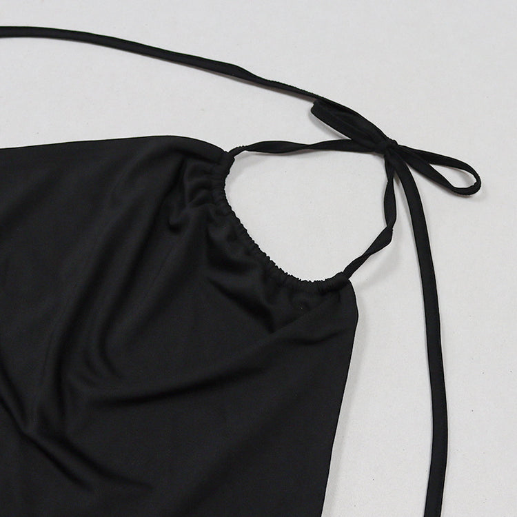 Jupe Lacet — Jupe Longue Halter à Découpes & Lacets Ajustables