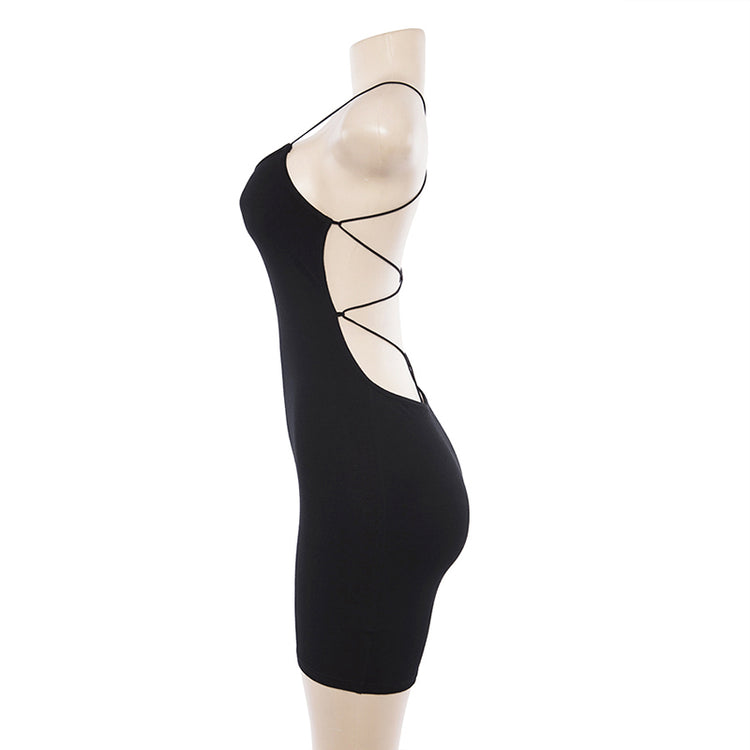 Jupe Aphrodite — Jupe Courte Moulante Dos Nu à Col Halter