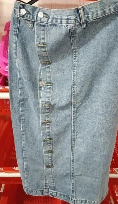 Jupe Nova — Jupe Longue Denim Taille Haute à Boutons & Fente Asymétrique