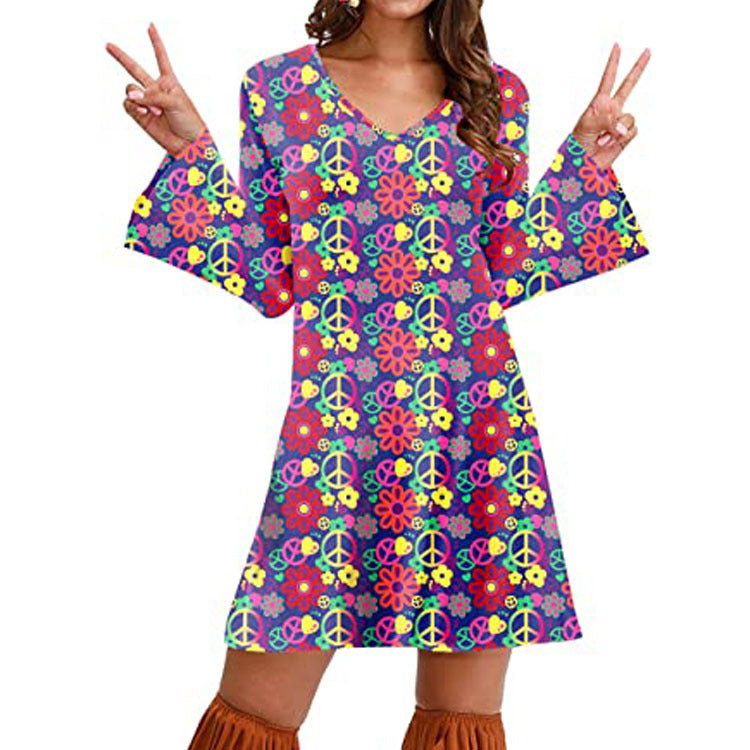 Robe Hippie Femme – Style Bohème Psychédélique 70s